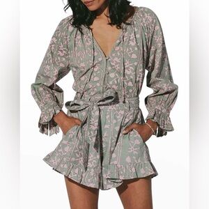 CLEOBELLA Set Shorts Top Whitley Blouse Karter Shorts Size Medium Hand Stamped